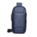 Bolsa Antifurto de Ombro Multifuncional com Travas de Segurança e Carregador Usb eletronicos 057 AmploTech Azul