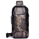 Bolsa Antifurto de Ombro Multifuncional com Travas de Segurança e Carregador Usb eletronicos 057 AmploTech Camuflagem