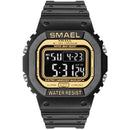 Relógio SMAEL Clássico 1801 - Classic Watich relógio 025 AmploTech Preto Detalhe Dourado