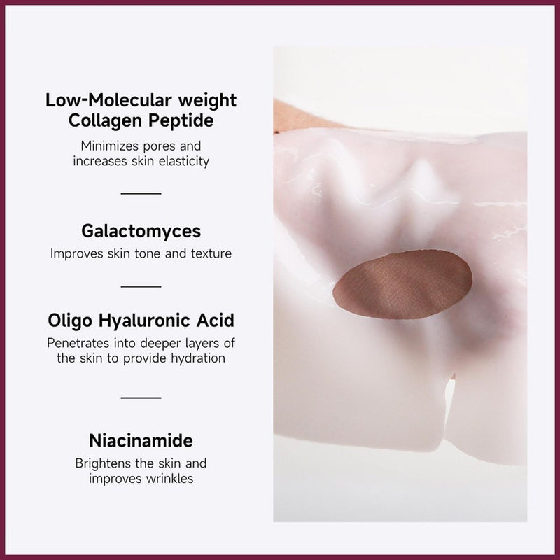 Máscara Facial Coreana | Colágeno Puro | Hidratação Profunda | Anti-Idade