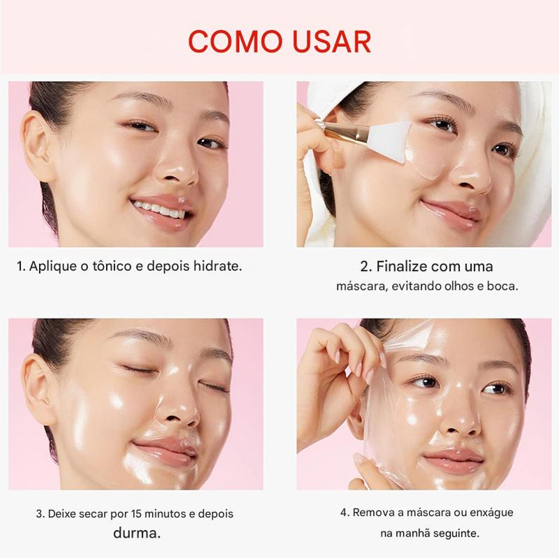 ColágenoGlow Pro- Máscara de Colágeno + Pincel Aplicador  Brinde